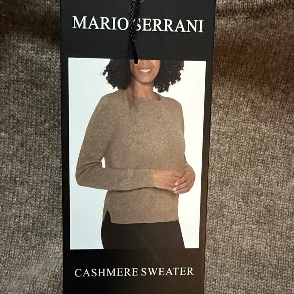 Mario Serrani Tan Crewneck Cashmere Sweater XXL NWT